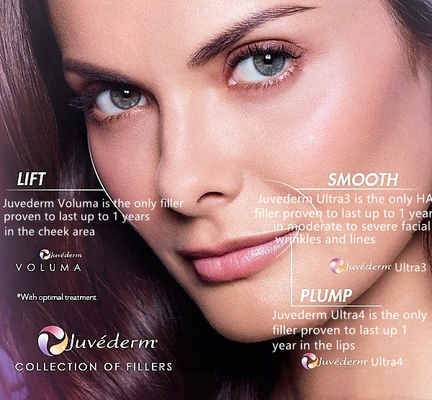 крест 2x1ml соединил заполнитель Juvederm дермальный для завалки морщинки стороны
