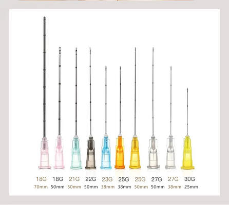 18G 21G 22G 23G 25g 27G 30G 50mm 70mm Микроканюля с тупым наконечником Игла для инъекции гиалуроновой кислоты