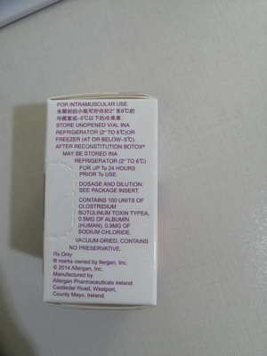 Морщинка удаления токсина Allergan впрыски стороны Botulinum
